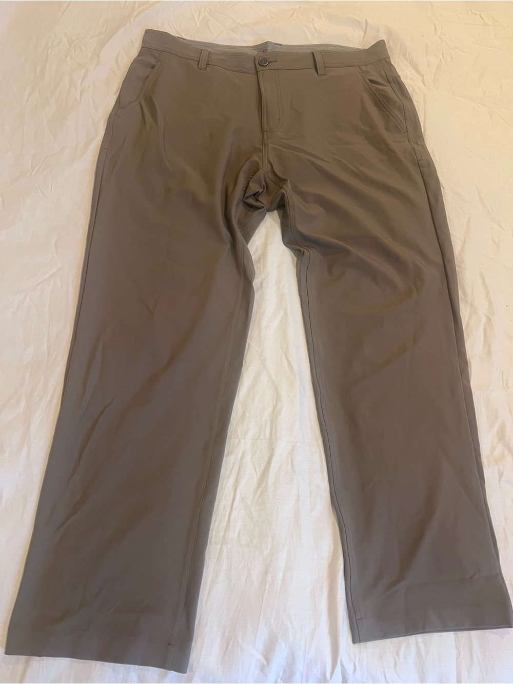 Free Fly Men’s Gray Casual Pants Regular Fit Straight Leg Stretch Knit 36/30